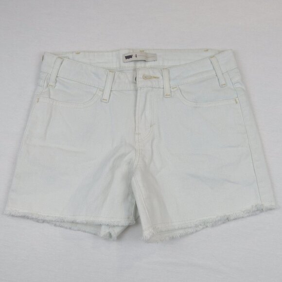 Levi's Off-White Cut Off Hem Jean Shorts Women's Size 4 - Picture 1 of 11